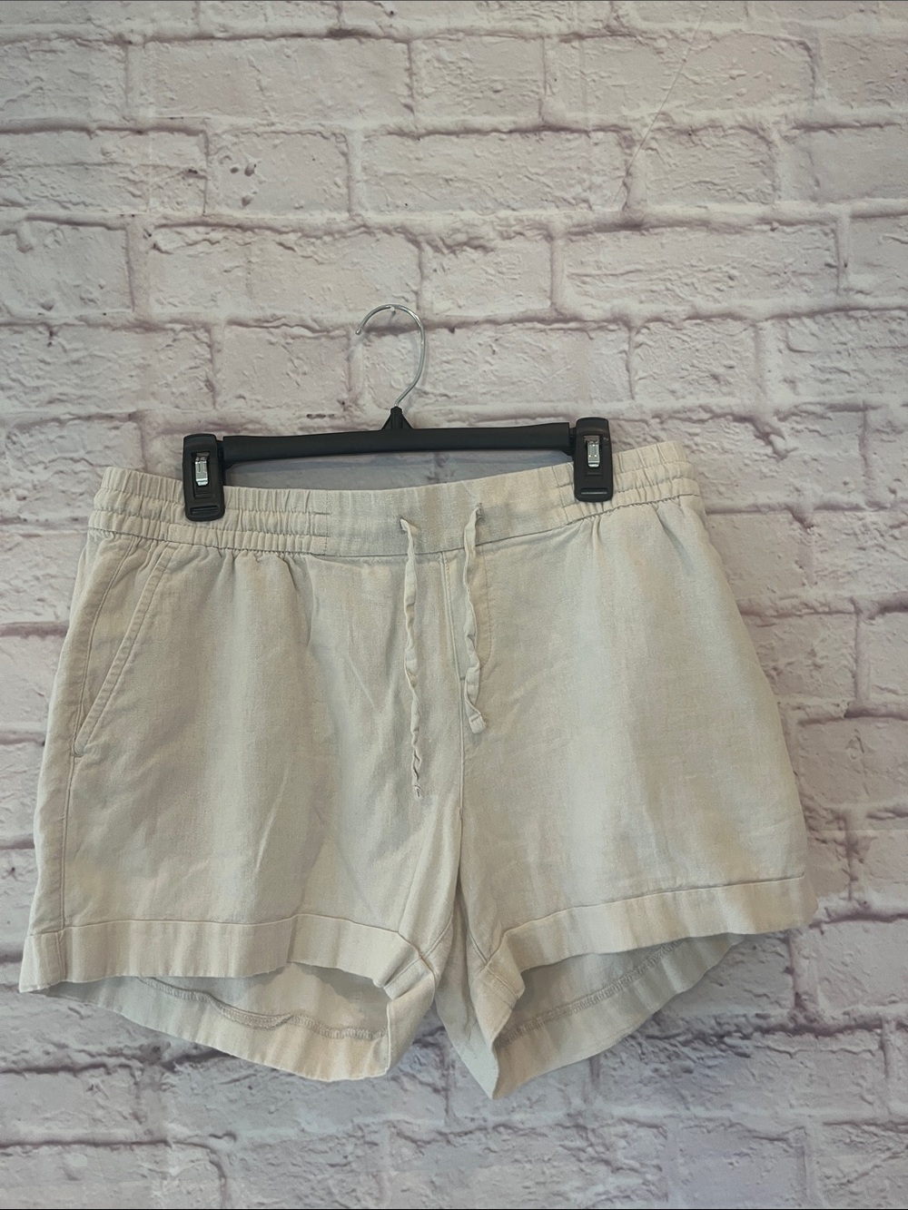 Old Navy Cream High Waist Drawstring Shorts